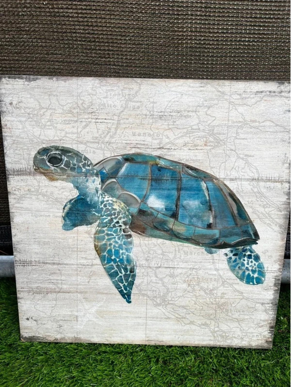 Turtle beach ocean wall art canvas